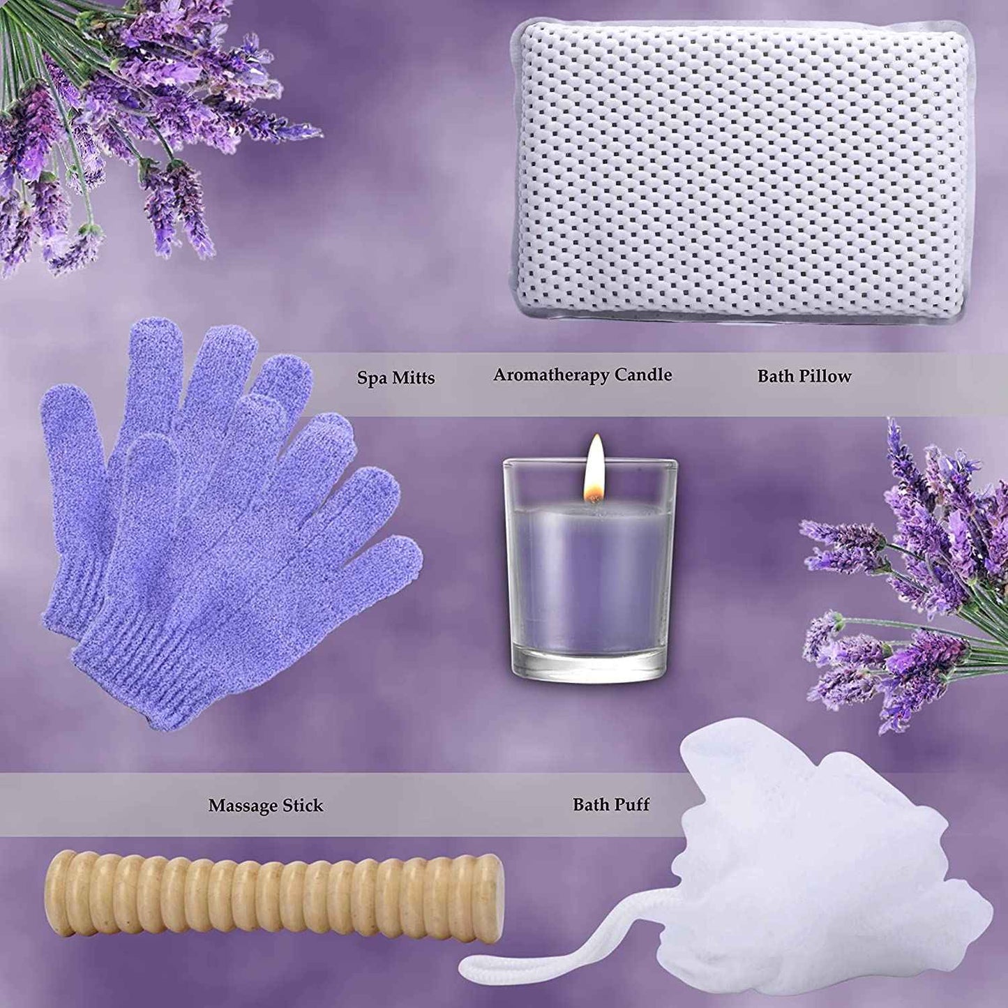 Gift Baskets for Women. Relaxing Lavender Bath Gifts for Her Spa Basket is Filled with All Natural Spa Goodies! Sulfate & Paraben Free. Spa Gifts for Women.