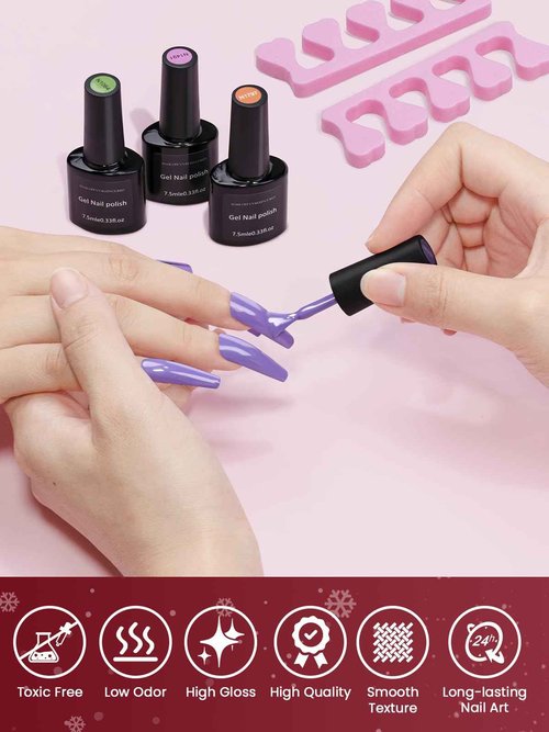JIASHENG Gel Nail Polish Kit with UV Light, 60 Colors Nail Polish Set with Base Matte Glossy Top Coat, Gel Nail Manicure Tools Kit for Beginner Nail Art Salon