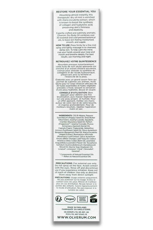 OLVERUM - Natural Dry Body Oil | Vegan, Cruelty-Free, Clean Beauty Fast-Absorbing Body Oil (3.3 fl oz | 100 ml)