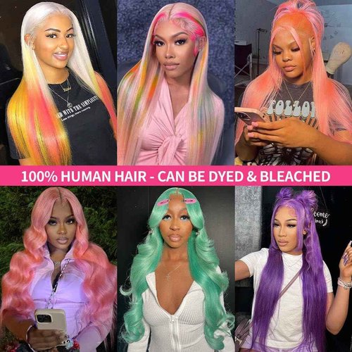 BABOSHOW 613 Blonde 13x6 Lace Front Wig, 100% Human Hair, [2-Year Life], Skinlike HD 200% Density, 613 Straight Frontal Wigs Human Hair, Pre Plucked Free Part 28 Inch, [0.1mm Ultra-thin HD Lace]