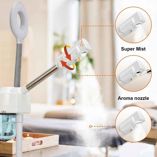 2 in 1 Facial Steamer, Professional Facial Steamers with 5X Magnifying Lamp, Face Steamer for Esthetician, Facial Steamer for Home Beauty Salon SPA