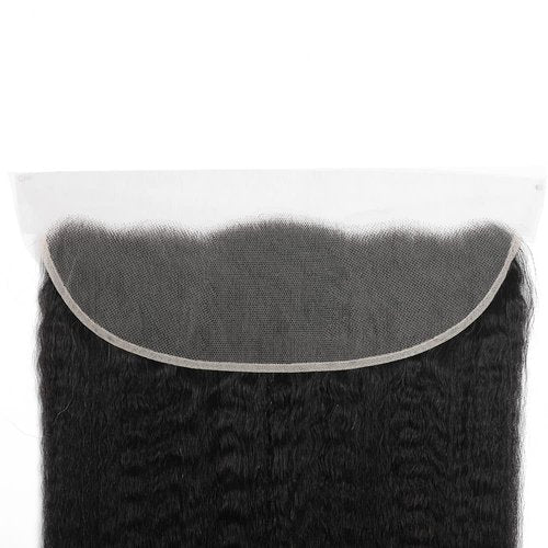 Kinky Straight 13x4 Ear To Ear HD Lace Frontal Closure 20 Inch 12A Brazilian Kinky Straight Human Hair Transparent Frontal Closure 150% Density Natural Hairline Pre Plucked