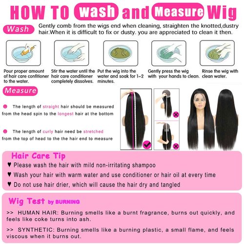 bunGiol 30 inch Lace Front Wig Straight Lace Frontal Wigs Pre Plucked with Baby Hair 180% Density 13X4 Brazilian Virgin Human Hair Wigs for Black Women Natural Black Color