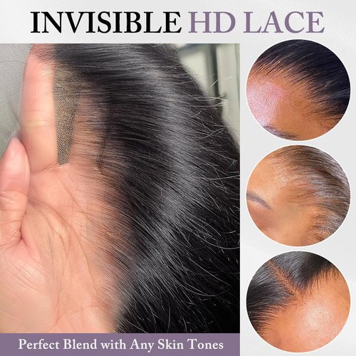 Zojj Bob Wig Human hair 16Inch 13x4 Body Wave HD Lace Front Wigs Human Hair Pre Plucked 180 Density Glueless Human Hair Wigs for Women Frontal Bob Wigs Natural Black Color