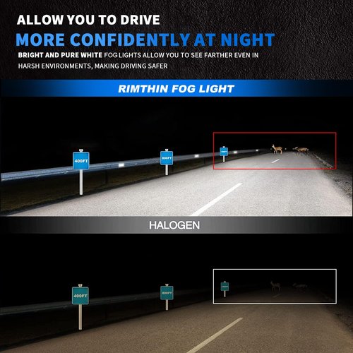 rimthin H1 Bulbs, 6000K Cool White, Super Bright Fog Bulbs, Easy Installation, Pack of 2