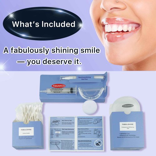 Fabulshine American Teeth Whitening Kit, Teeth Whitening Gel, Pen, Whitening Trays with Light, 25 Uses, Whiten Up to 8 Shades in 1 Week, 2025 Powerful Teeth Whitener