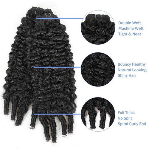 Clip In Hair Extensions Human Hair, 26 Inch Natural Black Jerry Curl Burmese Wild Wave Curly Clip Ins For Black Women Virgin Hair Double Weft Invisible Edge 120g 8pcs