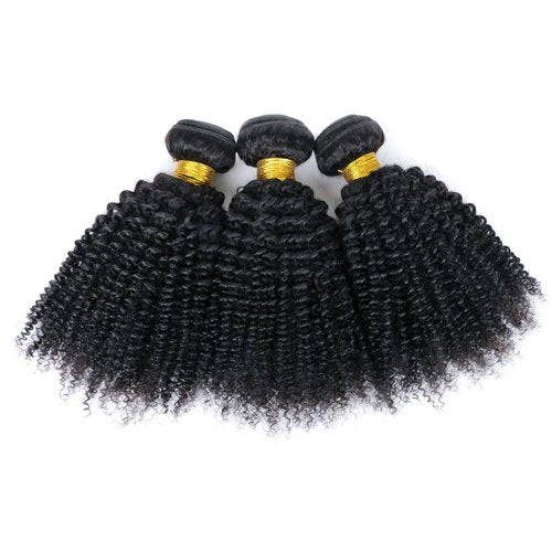 VIYAVIYA Human Hair Bundles for Black Women Afro Kinky Curly 10 12 14Inch Weave Unprocessed Virgin 100% Human Hair Extensions Natural Color