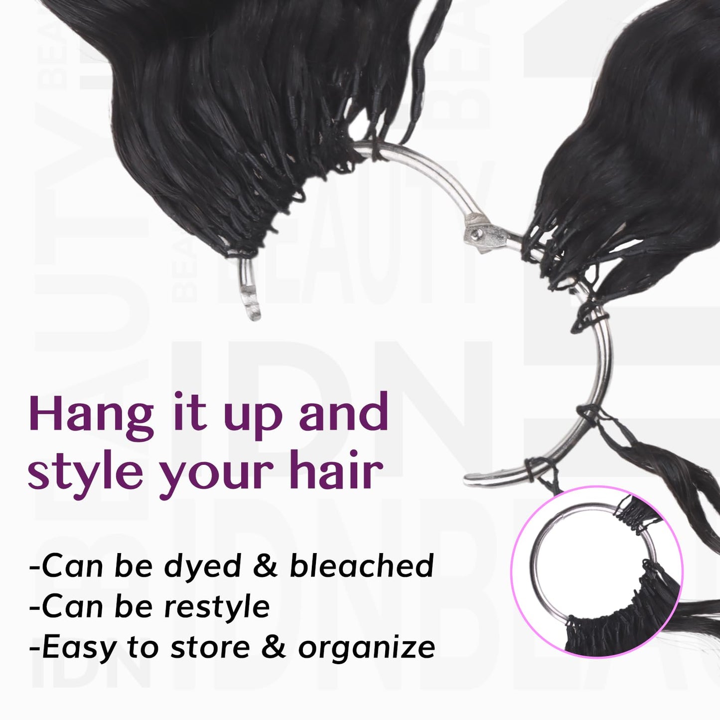 IDN Human Crochet Hair Knotless Pre Separated Bulk, 16 Inch 60g Feather Line Crochet Hair Braids, Deep Wave Natural Black Invisiable Knot Hair Extensions For Women Girl Kids