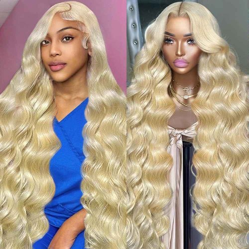 Lotulo 613 HD Lace Frontal Wig 13x6 200 Density, Blonde Lace Front Wigs Human Hair, Pre Plucked Bleached Knots with Baby Hair Natural Hairline Body Wave 613 Lace Front Wig Human Hair (28 Inch)