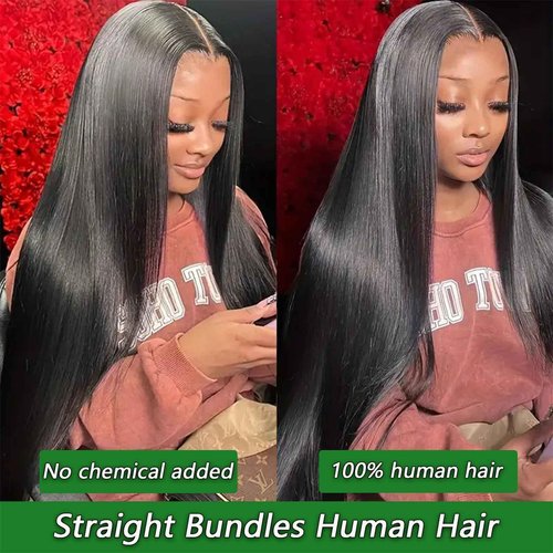12A Human Hair Bundles 18 20 22 24 Inch 4 Straight Bundles Human Hair 100% Unprocessed Brazilian Remy Virgin Hair Extensions Raw Quick Weave Sew In Glossy Billion Hair Bundles Natural Black