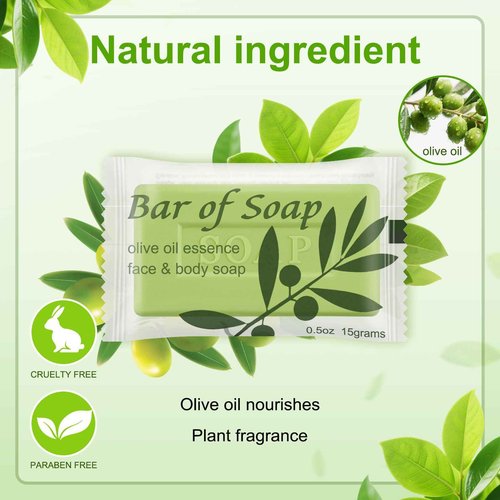 skourvut Bulk Bar Soap Travel Olive Oil Soap Bars Bulk 0.5 oz,Guest Soaps Small for Bathroom,Hotel Soap Bars for Hotel Hospitality Homeless(pack of 300, olive oil)