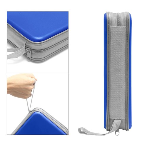 Siveit CD Case, DVD Case Holder 96 Capacity Hard Plastic CD DVD Disc Cases Storage Binder Wallet for Car Home Office Travel (Blue)