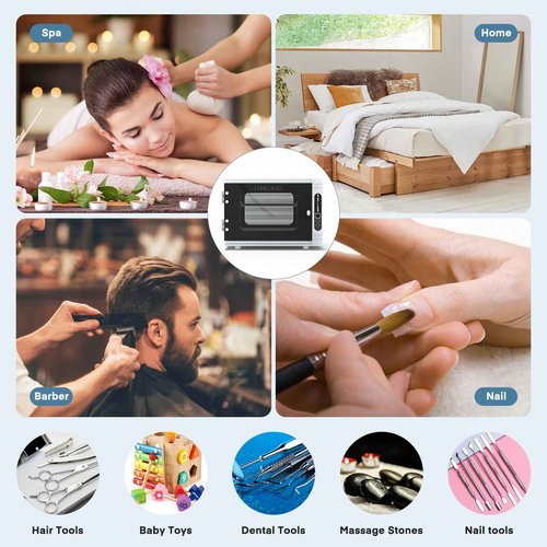 Yofuly Sterilizer for Esthetician, 12L Large Sterilizer for Nail Tools, Multi-Functional Nail Cleaning Box, Large Capacity Cleaning Cabinet for Home Use, Barbers, Beauty Salons, and Spas