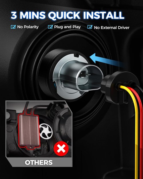 Marsauto 9007 Bulbs for Fog, 800% 48000LM Super Bright with 20000RPM Cooling Fan M1S 9007/HB5 Bulb, 1:1 Design, 60000+ Hours Lifspan, IP68, 3MIN Play and Plug, Pack of 2