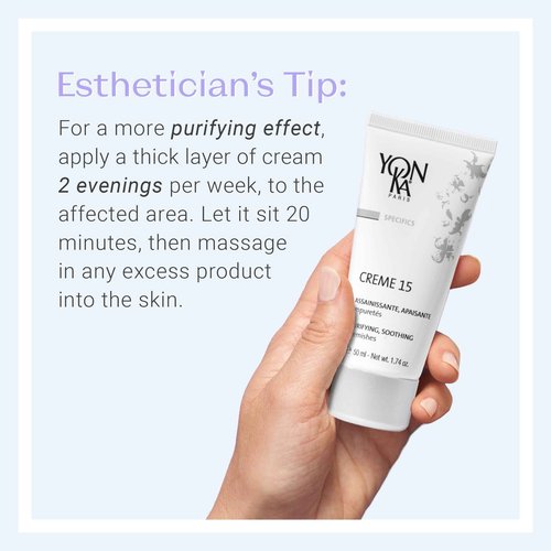 Yon-Ka Specifics Creme 15 | Balancing Face Cream with Chamomile & Botanicals | Purifying Skincare for Blemish-Prone or Oily Skin | Paraben-Free | 1.74 oz