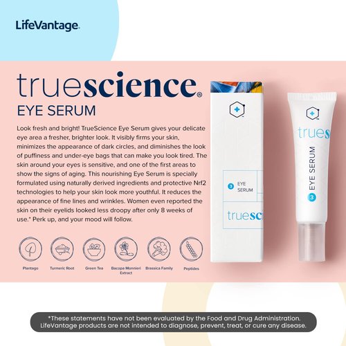 LifeVantage - TrueScience Eye Serum - Brightens, Tightens, Reduces Dark Circles and Puffiness with Nrf2 Technologies - 15ml