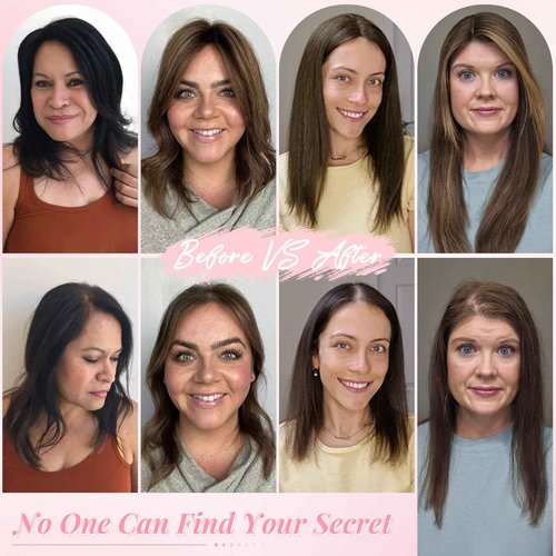 FU SHEN Hair Toppers for Women Real Human Hair Upgrade 7x10cm Swiss Base Human Hair Toppers 360°Coverage Hairpieces Toppers Hair Pieces for Women Wiglet for Women10inch(4/27#)