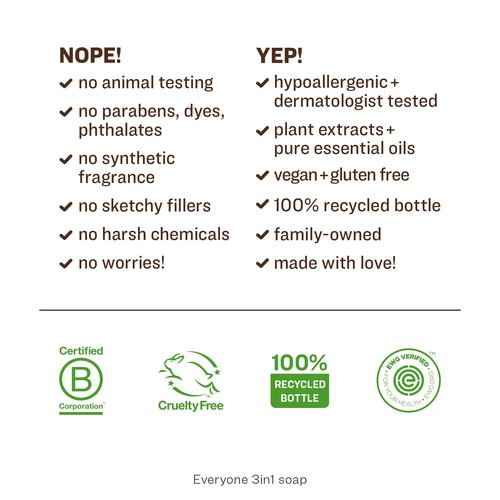 Everyone Liquid Hand Soap Refill, 1 Gallon, Meyer Lemon and Mandarin & 3-in-1 Kids Soap, Body Wash, Bubble Bath, Shampoo, 32 Ounce (Pack of 2)