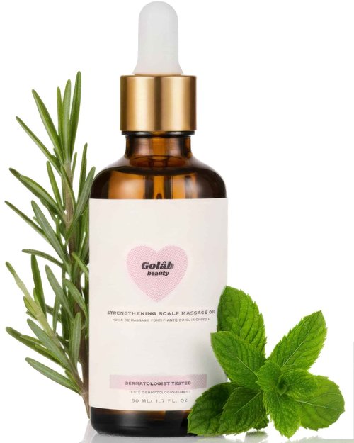 Golab Beauty Hair Oil Rosemary Scalp Treatment, Organic, Vegan, Growth And Repair For Split Ends & Dry Scalp Treatment, Strengthening, Soothing, Moisturizing & Encouraging Longer Hair 1.7 Fl Oz