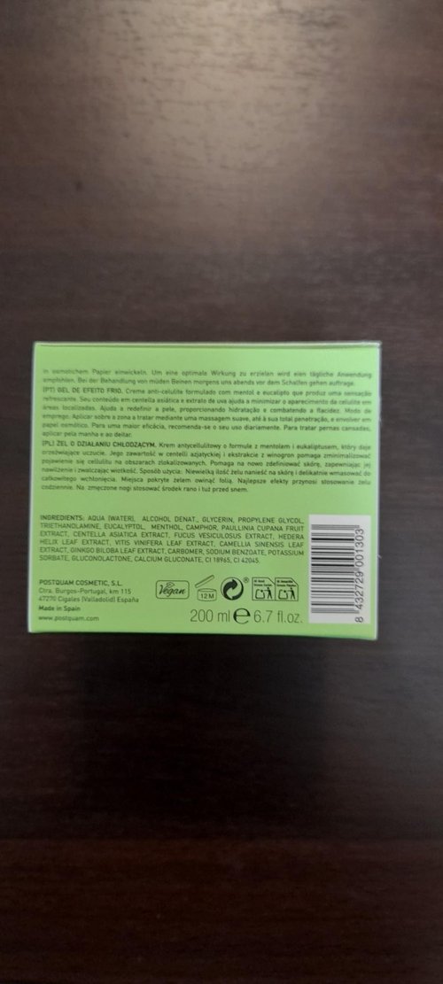 postQuam Professional Criogel 200ml - Anticellulite, Reaffirming And Leg Relaxing