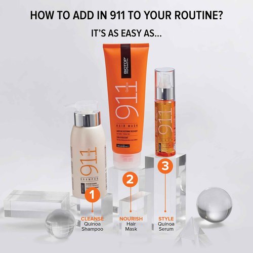 Biotop Professional 911 Quinoa Shampoo for Women & Men - Sulfate Free Nutritive Shampoo with Argan Oil - Made with Quinoa Protein for Dry, Lifeless, and Damaged Hair (33.8 fl oz/1 L)