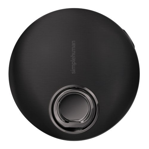 simplehuman Sensor Mirror, Lighted Compact Makeup Magnifying Mirror with Light, Round, Travel Size, Black Stainless Steel