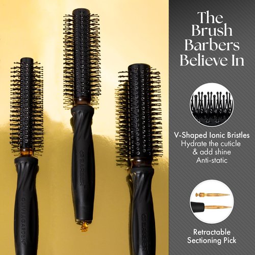 Olivia Garden OG Barber contains 4 styling brushes, ideal for men grooming