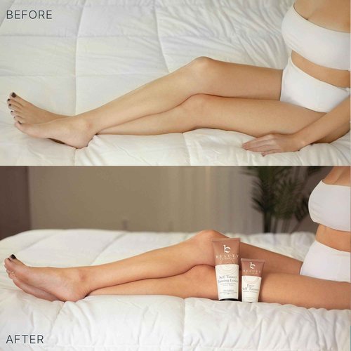 Tanning Lotion Self Tanner Kit - USA Made with Organic & Natural Ingredients, Self Tanning Lotion Face Tanner & Application Kit, Non Toxic Gradual Tan, Sunless Tan for Women & Men