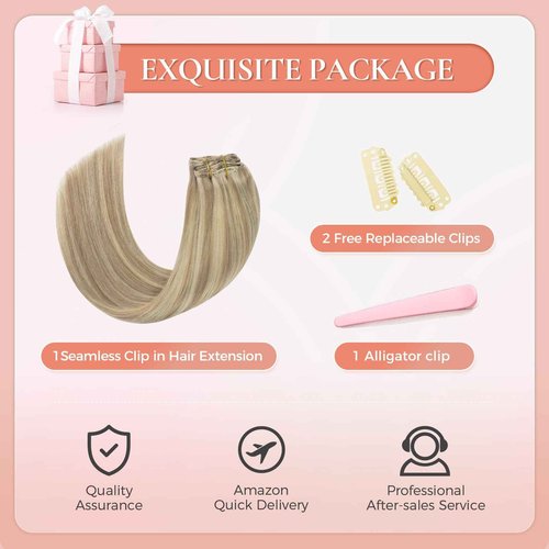 MEI YUAN LIN Clip in Hair Extensions Real Human Hair Extensions Clip Ins 18 Inch 120g 7Pcs Straight Silky Natural Look No Tangle Easy to Wear for Instant Length Volume