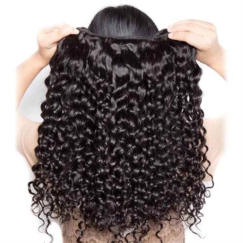 Water Curly Human Hair 3 Bundles (12 14 16 Inch)100% Unprocessed Brazilian Water Wave Human Hair Weaves Remy Virgin Hair Weft for Black Women Natural Color