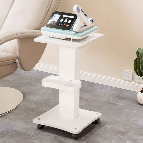 tonchean 3 Tier Beauty Cart, Esthetician Trolley Cart with Wheels, Aluminum Salon Spa Beauty Machine Trolley Stand for Beauty Instrument Storage, Load 220 lbs, 27x15x13 Inch