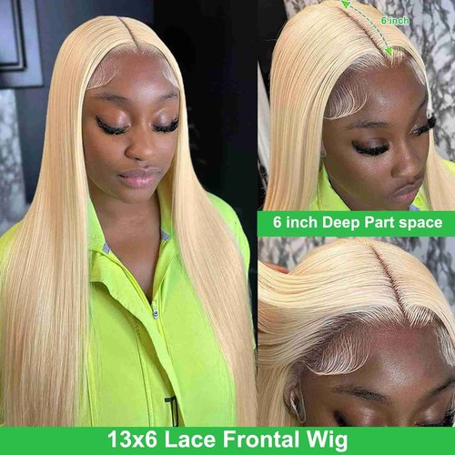 DUGPOB 30 Inch 613 13x6 Lace Front Wig Human Hair Straight Blonde Wigs Human Hair 613 Wigs Lace Frontal 13x6 HD Lace Wigs Straight Pre Plucked Human Hair Blonde Wig for Women