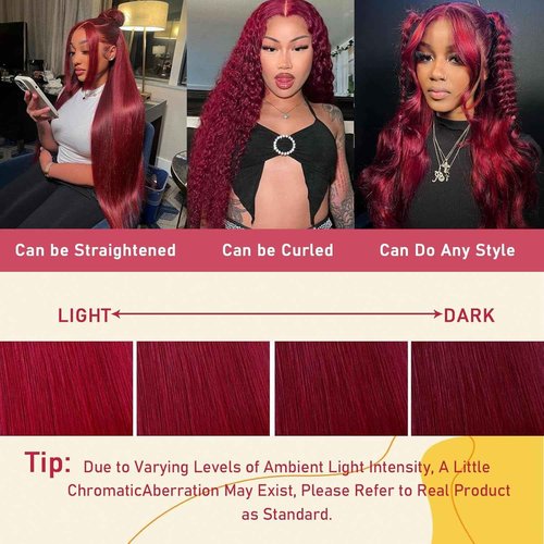 ediere 99j Burgundy Lace Front Wigs Human Hair 13x6 HD Transparent Burgundy Wig Human Hair 200 Density Body Wave Lace Front Wigs Human Hair30inch