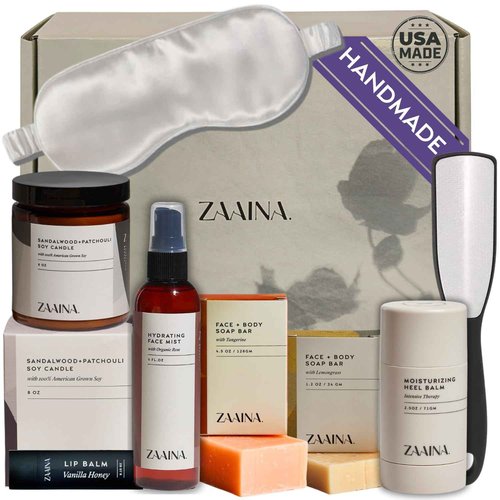 ZAAINA Wellness Spa Set for Women - Self Care Gift Basket for Her, Pampering Home Spa Package for Woman, Unique Gift for Mom, Relaxing Birthday Gifts for Women