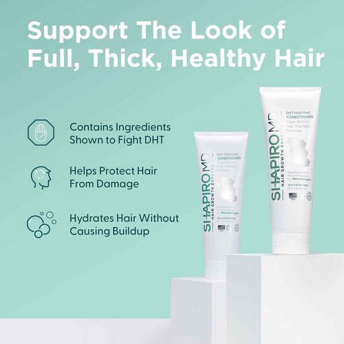 Shapiro MD Hair Growth Experts Shampoo and Conditioner with 100% Vegan Formulas, DHT Fighting Treatments for Thinning Hair Developed by Dermatologists, Fuller & Thicker Looking Hair, 1 Month Supply