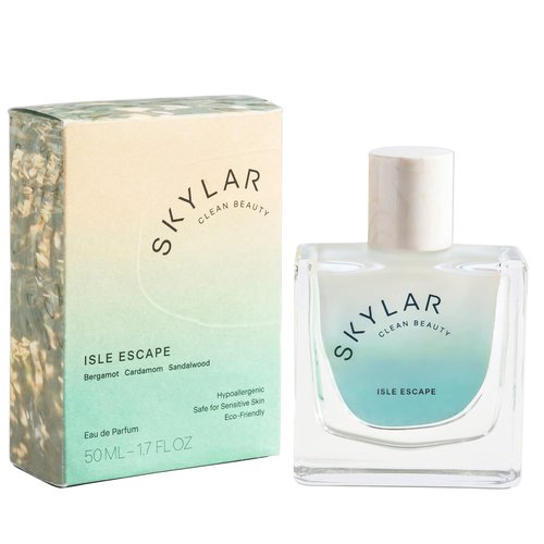Skylar Isle Escape Eau de Parfum - Hypoallergenic & Clean Perfume for Women & Men, Vegan & Safe for Sensitive Skin - Fresh Perfume with Notes of Bergamot, Cardamom & Sandalwood - 50mL /1.7 Fl oz