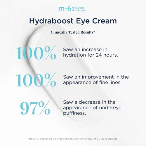 m-61 Hydraboost Eye Cream | Moisturizing, Firming Undereye Cream with Hyaluronic, Glycolic, Vitamin B5, and Peptides. Dermatologist Tested with Clinical Trial Results. For All Skin Types - 0.5 Fl Oz