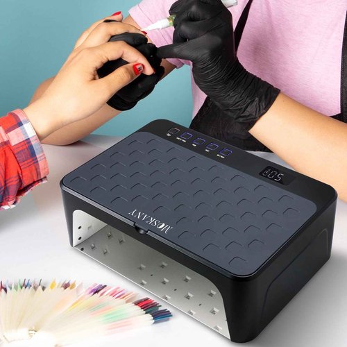 MOSKANY Cordless UV Led Nail Lamp,Large Size Gel Nail Light Professional,UV Lamp Nail Dryer for Gel Polish,Rechargeable Cure Lamp,Flash Cure Light for Nails (Grey)