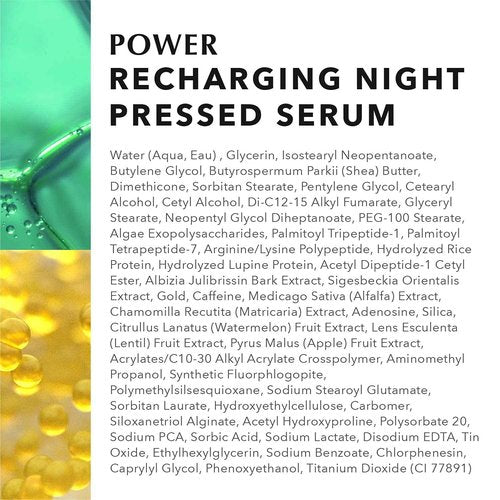 Algenist POWER Recharging Night Pressed Serum - Overnight Treatment to Refine Dull, Uneven Texture with Algae, Collagen & Coconut Water - Non-Comedogenic & Hypoallergenic (2 oz)