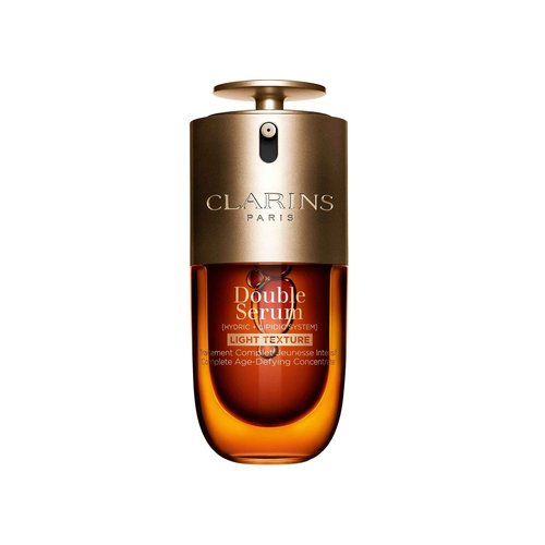 Clarins DOUBLE SERUM LIGHT TEXTURE | Anti Aging Serum | Visibly Firms, Smoothes, Boosts Radiance and Refines Pores | 24H Hydration | Great for Combination to Oily Skin and Humid Climates, 1 Fl Oz
