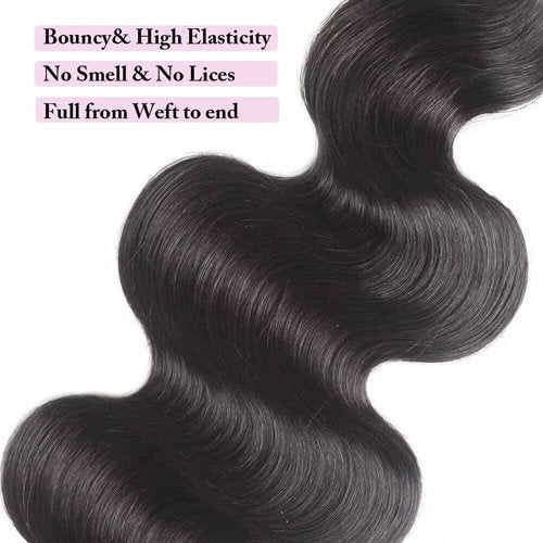 Rumdiku 12A Human Hair Bundles Body Wave Bundle Human Hair 18 20 22 Inch 100% Unprocessed Brazilian Virgin Hair Bundle Deals Weave 3 Bundle Human Hair Extensions Body Wave Bundles Natural Black