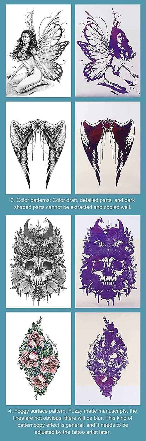 Sacnahe Tattoo Transfer Stencil Machine Copier Printer Thermal Tattoo Kit Copier Printer With 20pcs Tattoo Stencil Transfer Paper, Black（ Not Wireless）