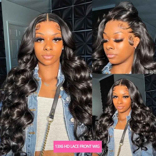 PIOGH Body Wave Lace Front Wigs Human Hair 180% Density Body Wave 13x6 HD Lace Frontal Wigs Brazilian Virgin Human Hair Wigs for Women Glueless Pre Plucked with Baby Hair 20 Inch