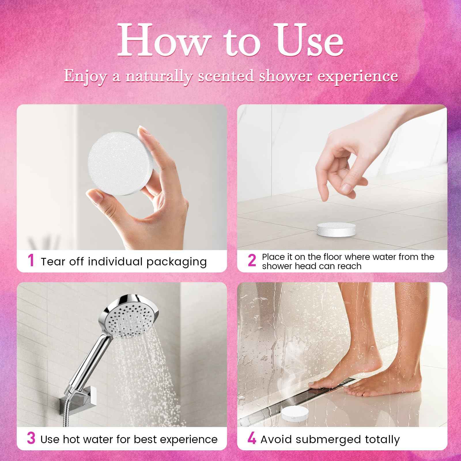 2SET 40PCS Shower Steamers Aromatherapy for Women or Men, 10 Scents Organic Shower Bombs, Relaxation with Organic Essential Oils, Birthday Self Care Gift for Women（80 PCS）