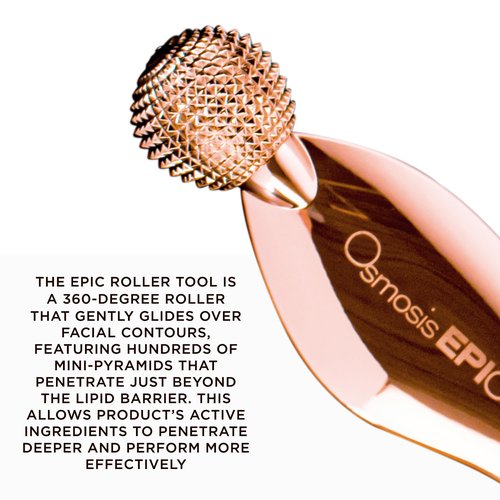 Osmosis 2-In-1 EPIC Duo Skin Tool, Gua Sha Facial Roller Multi-Tool, Increases Circulation, Firms, Helps Reduce Puffiness, For Face Eyes Neck