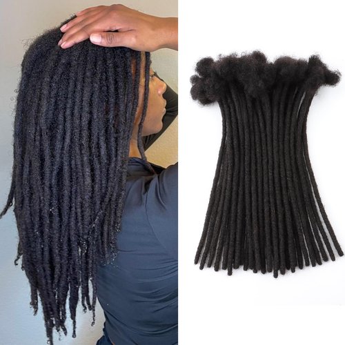 Loc Extensions Human Hair 0.4cm&0.6 cm&0.8cm width 4-18inch 10, 20, 40, 100 strands 100% Human Hair Locs Extensions for Men Women Natural Dreadlocks Can Be Dyed Bleached Curled 0.4cm 8inch 60 Strands