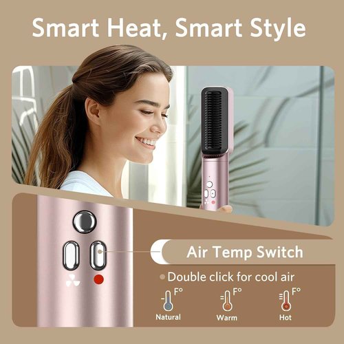 Air Styler Hair Dryer Brush - 6 in 1 Hair Styler Ionic Auto Wrap Hot Air Curler Blow Dryer Brush, 38m/s High Speed Blowout Airflow Hair Dryer Multi Styler Fast Drying Styling for Curly/Straight Hair