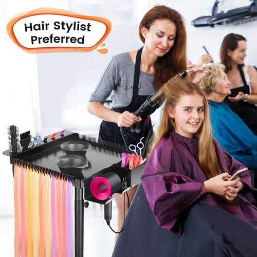 Chetunju Multi-Function Salon Tray, Salon Rolling Tray cart (with Wheels), Beauty & Hairdressing Tray for Hair Stylist,.Suitable for Tattoo parlors, Hair Salons, Personal Designers.