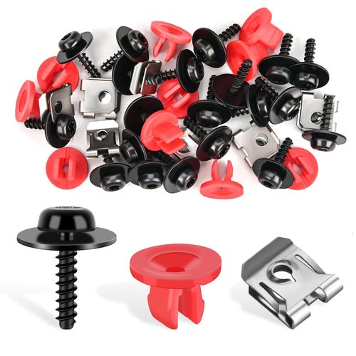 GOOACC 10 Sets Engine Splash Shield Guard Undertray Cover Screws Bolt Nut Clip Torx Pan Head SEMS Tapping Screw for Ford W702413-S450B W702438-S300 Lincoln Continenta